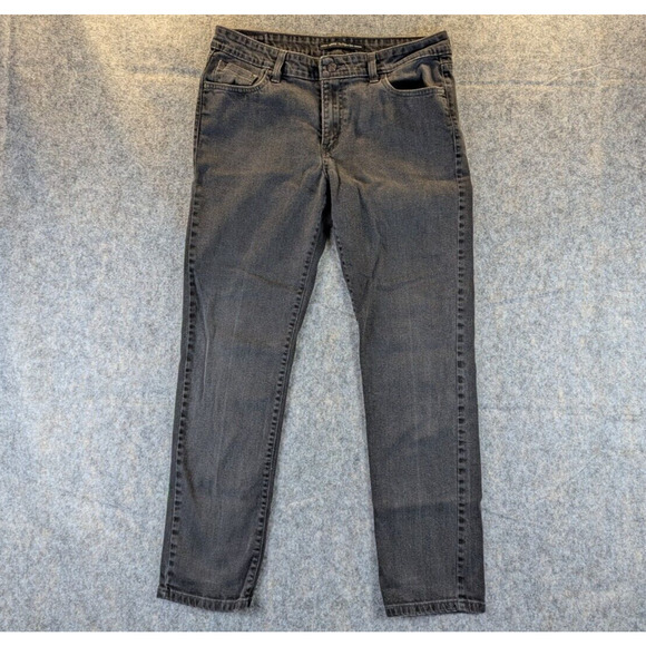 Levi's Jeans 12 Women's Mid-Rise Black Skinny Medium Wash Cotton 2 Buttons - Picture 1 of 15